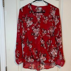Kut from the Kloth Red Floral Blouse